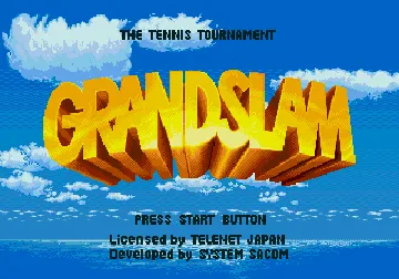 GrandSlam - The Tennis Tournament '92 (Japan) screen shot title